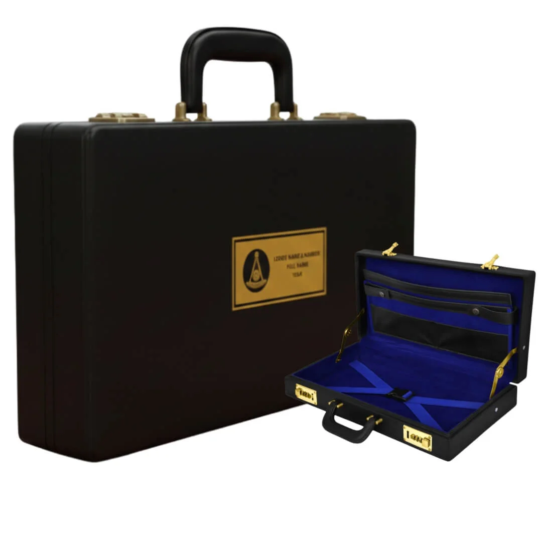 Past Master Blue Lodge Apron Case – Half Size with Custom Name Metal Plate