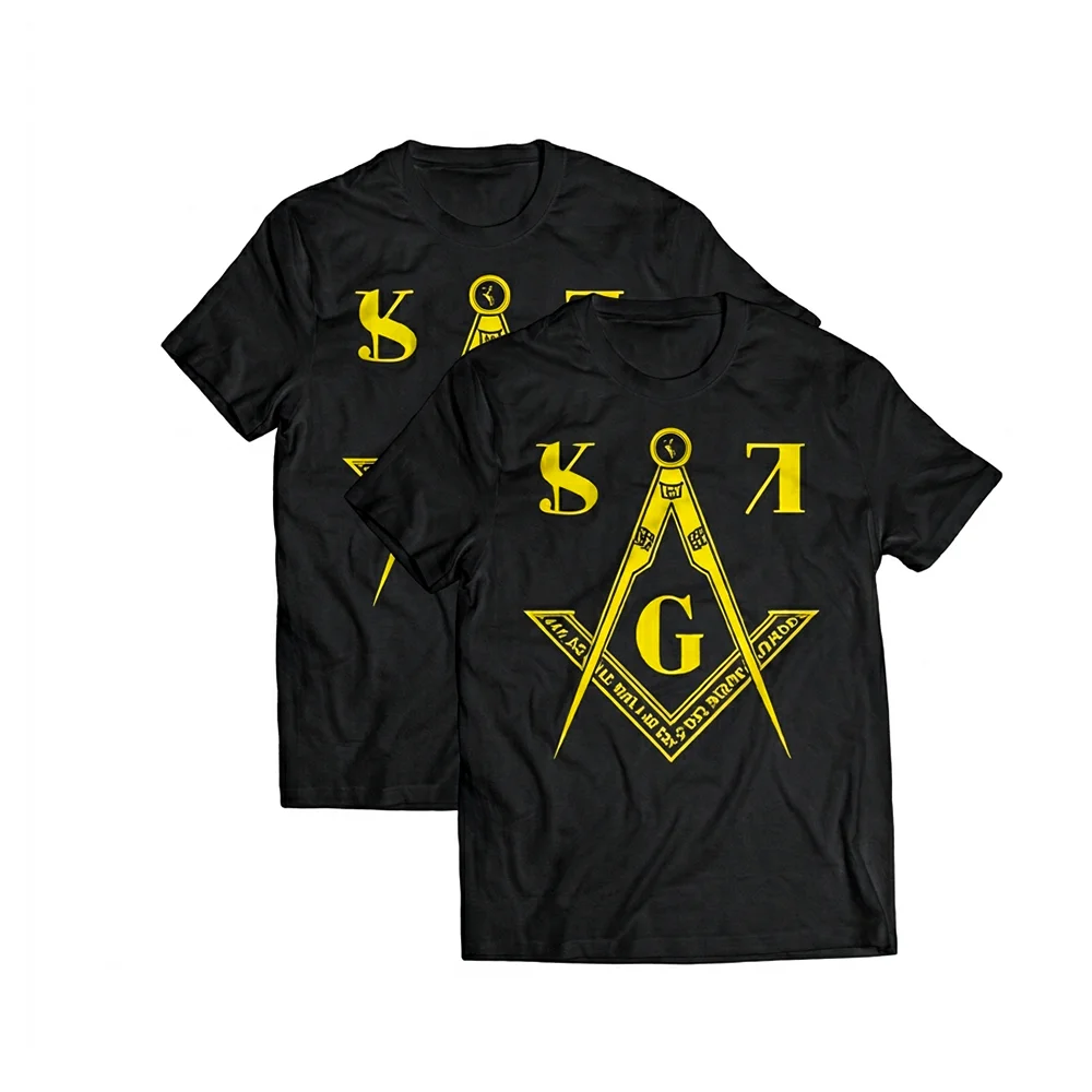 Masonic T-Shirt – Square Graphic with ‘S’ & ‘7’ Design - Custom Lodge or Name Print
