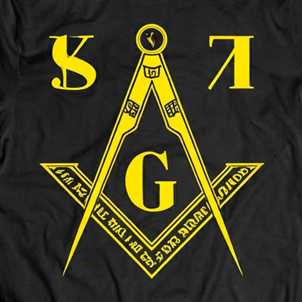 Personalized Masonic T-Shirt with S and 7 Square artwork and custom name print option.