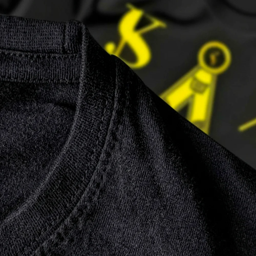 Masonic T-Shirt with Square artwork and S and 7 symbols, customizable with a lodge name or personal name.