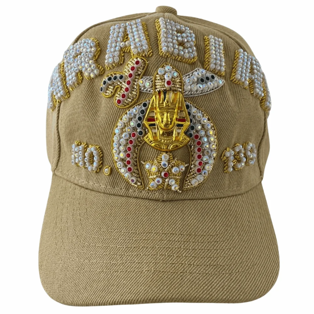 Masonic Shriners Triple Row Baseball Cap – Side Emblems with Custom Temple Name
