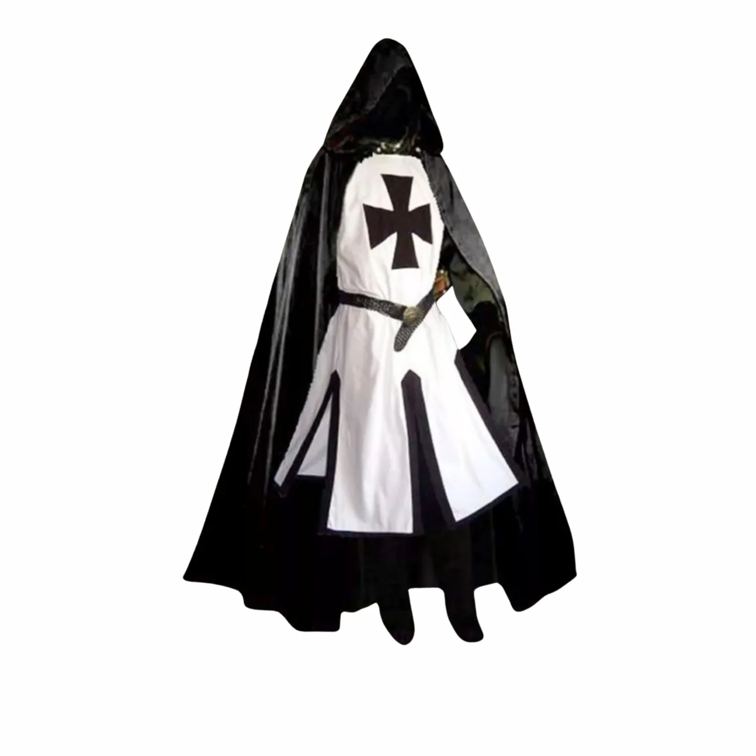 Knights Templar Costume Cloak & Medieval Surcoat Tunic for Men