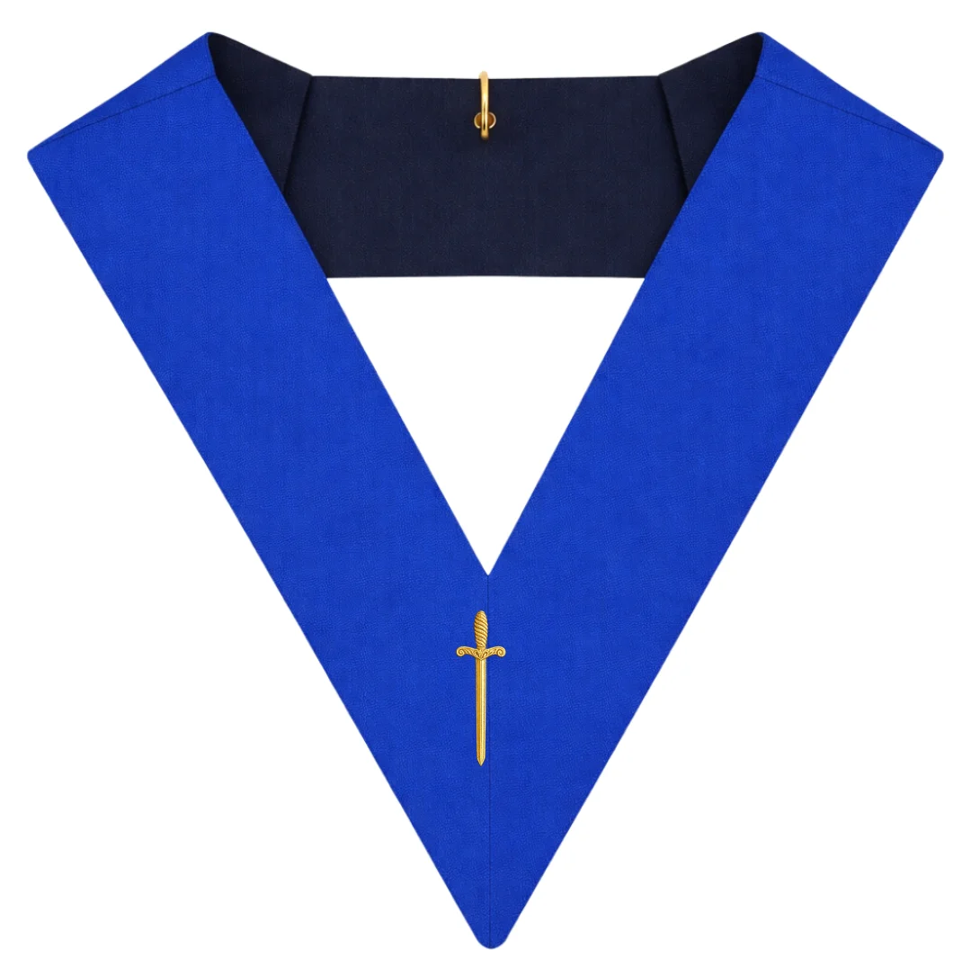 Tyler Blue Lodge Collar – Royal Blue Ribbon with Machine Embroidery