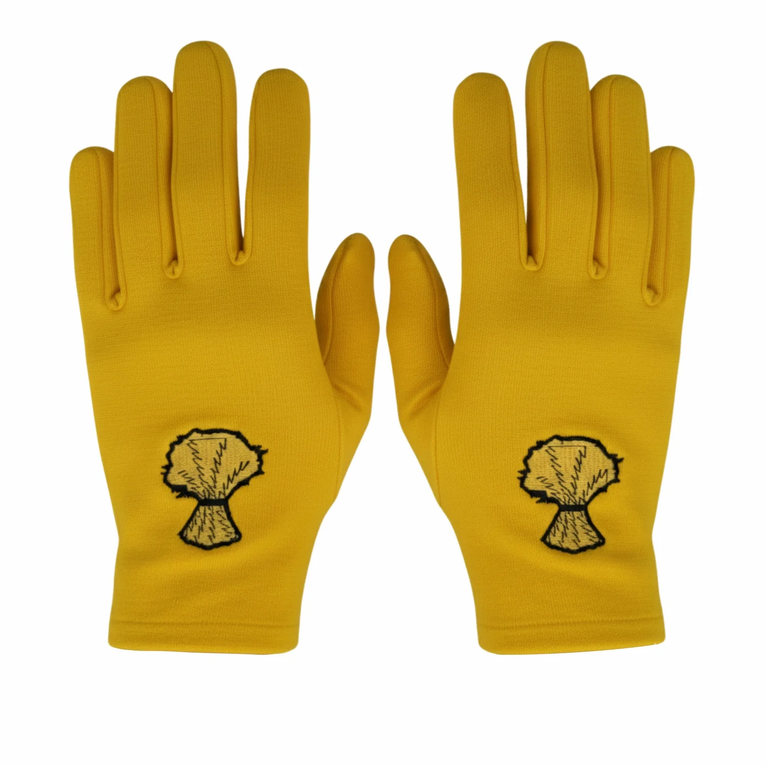 Masonic OES Cotton Gloves with Adah Emblem in Yellow Color