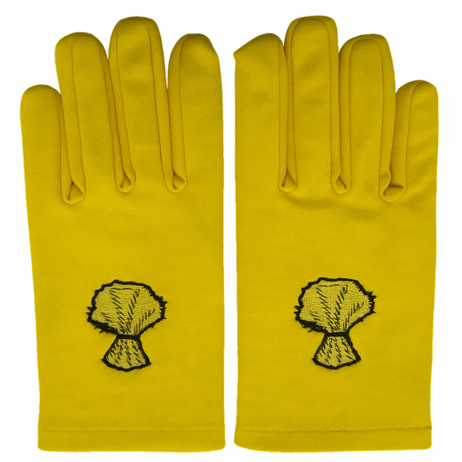Masonic OES Cotton Gloves with Adah Emblem in Yellow Color