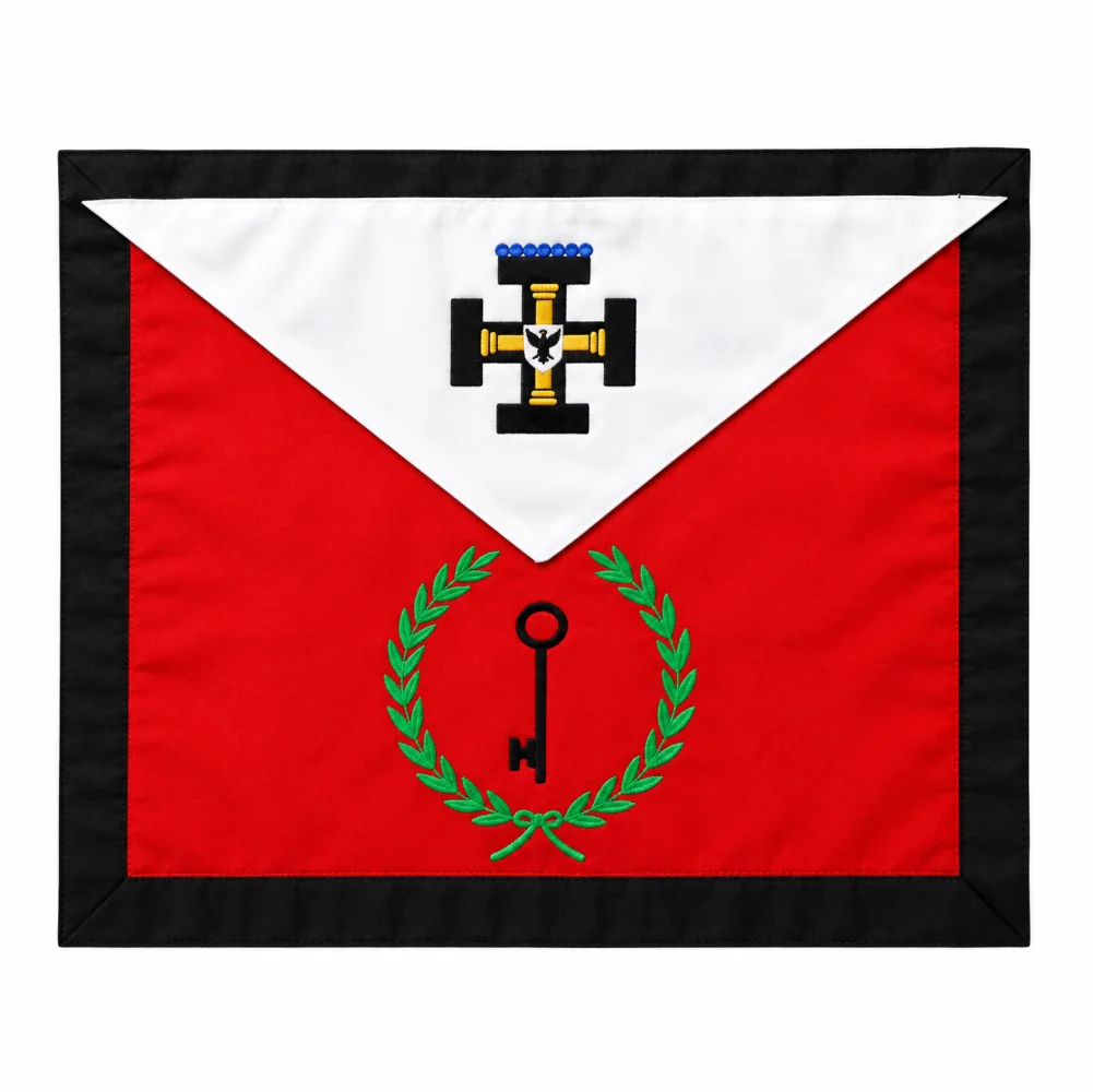 27th Degree Scottish Rite Apron - White & Red with Black Borders