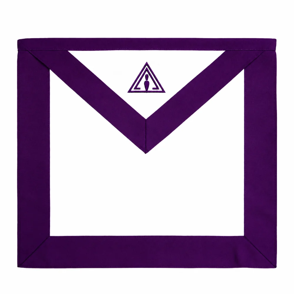 Member Council Apron - White & Purple Grosgrain
