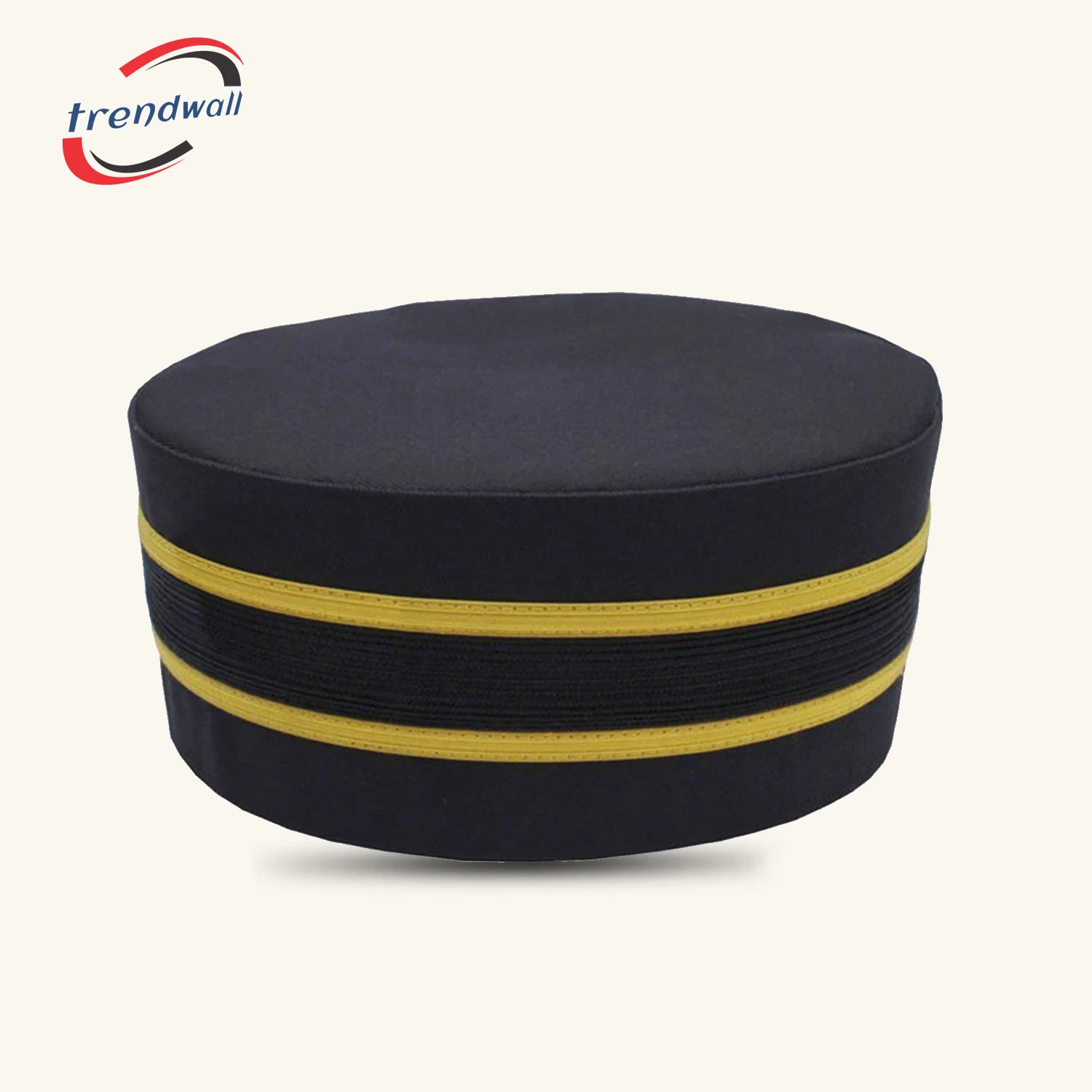 Masonic Crown Cap - Black with Gold Braid