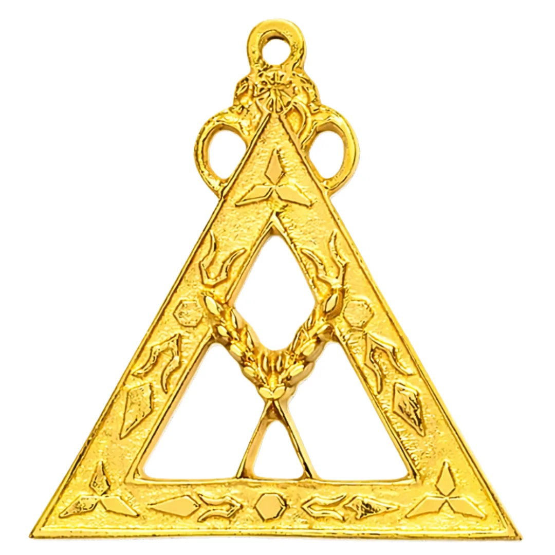 Secretary Blue Lodge Officer Collar Jewel - Gold Metal