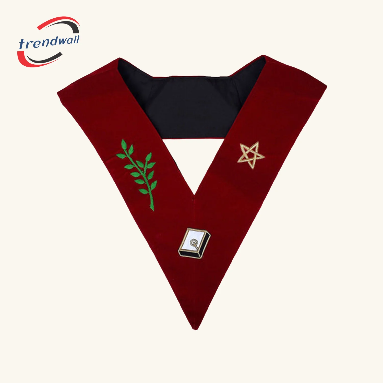 14th Degree Scottish Rite Collar - Maroon Velvet