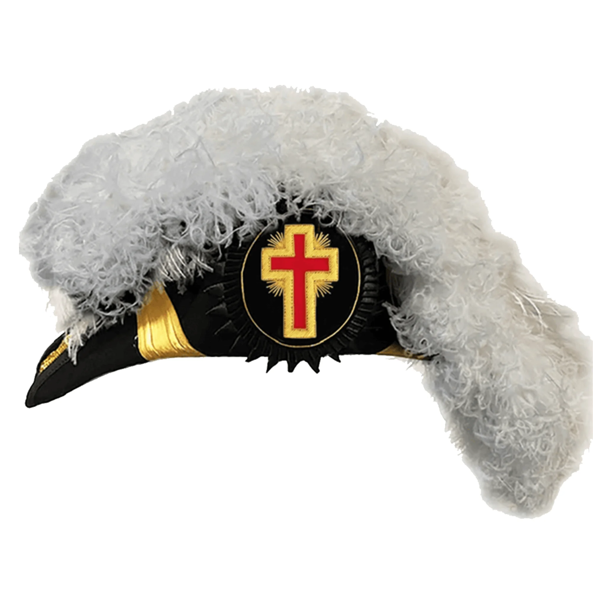 Past Commander Knights Templar Commandery Chapeau – All White Plumes