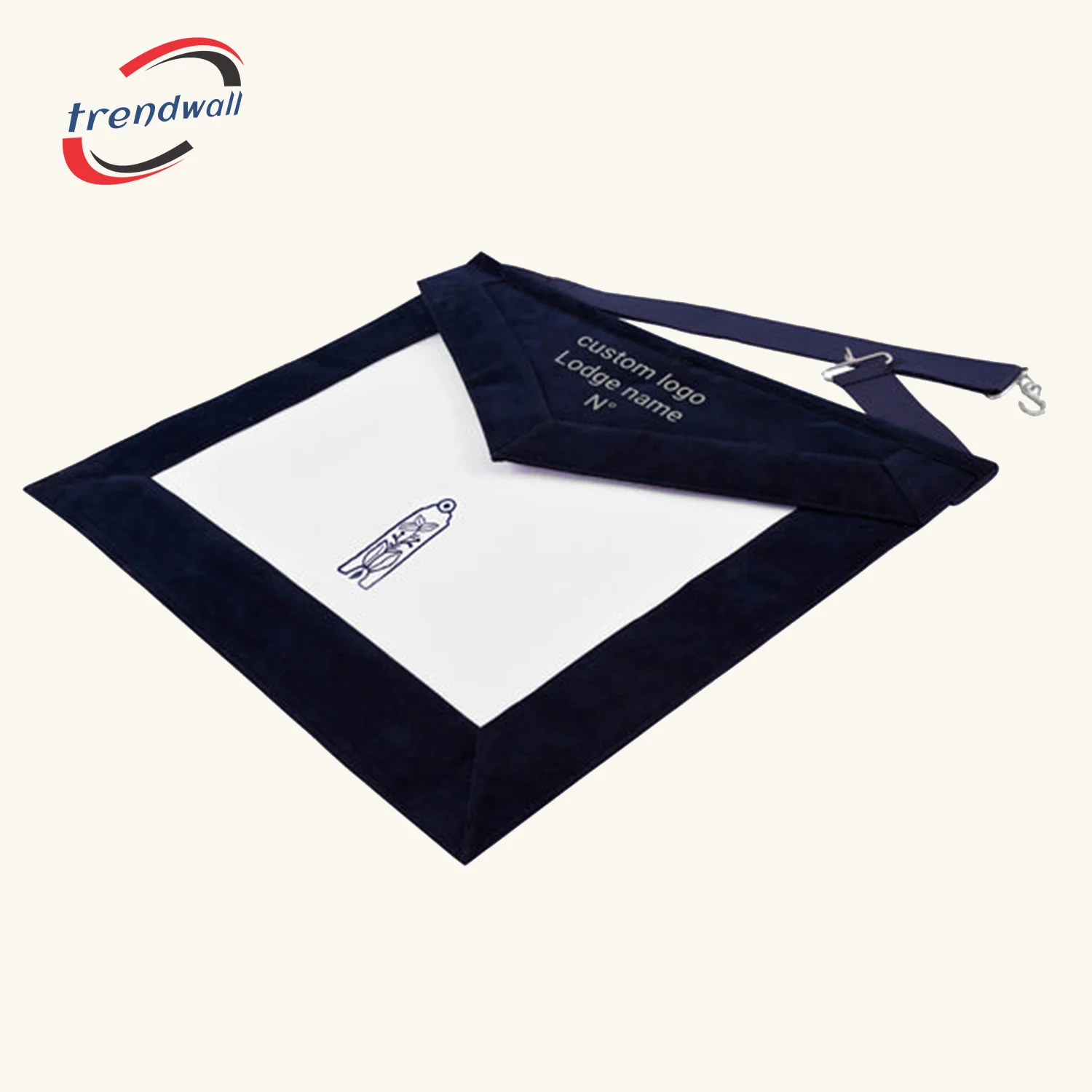 Junior Warden Blue Lodge Officer Apron - With Silver Embroidery Thread