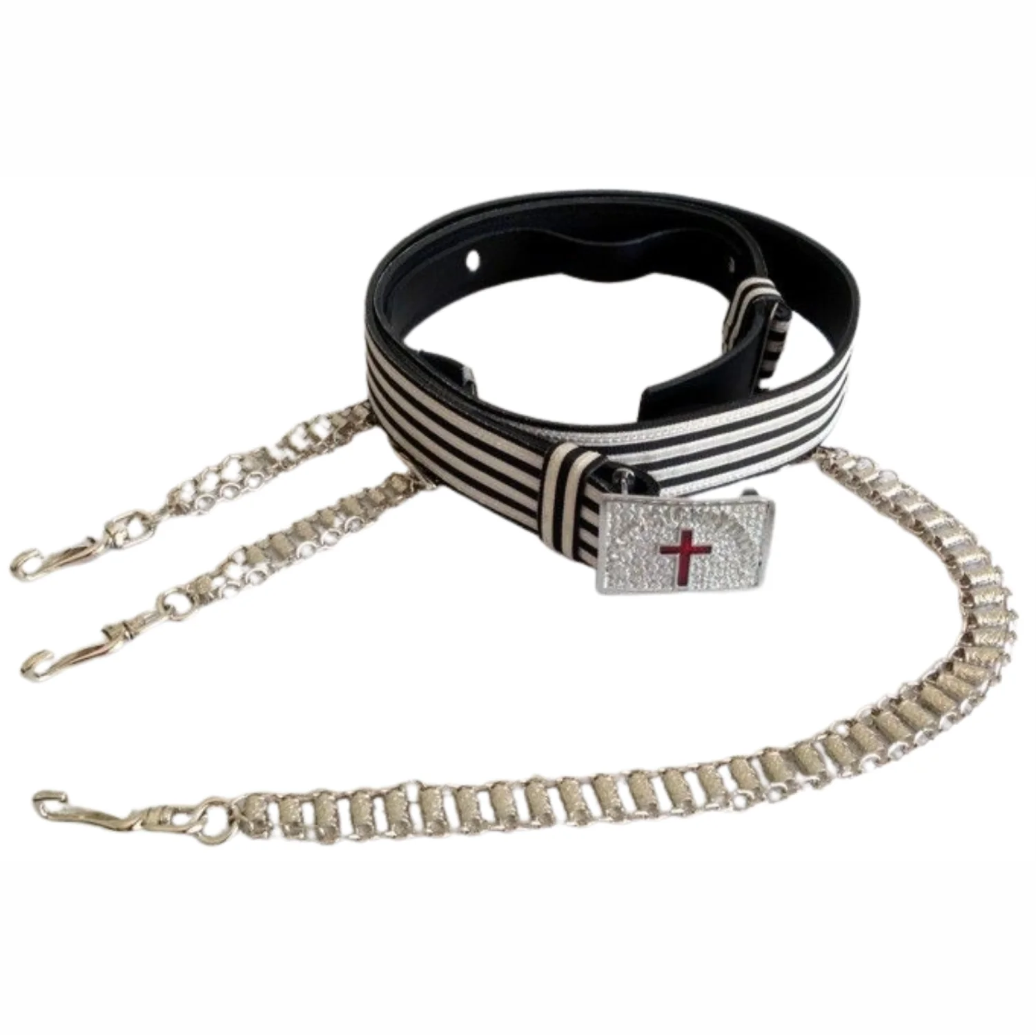 Sir Knight Templar Commandery Regalia Belt – Black & Silver Finish