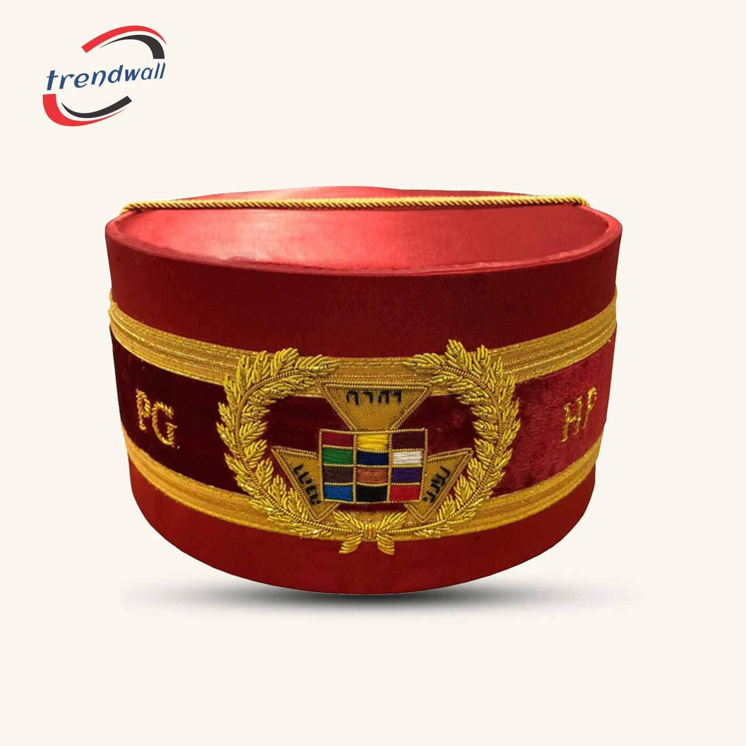 Past Grand High Priest Royal Arch Chapter Crown Cap - Red Bullion