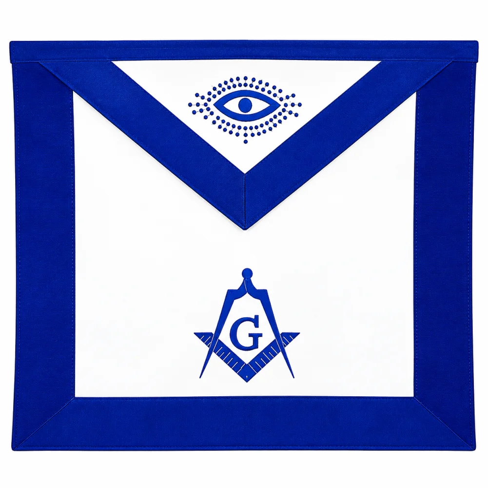 Master Mason Blue Lodge Apron - White & Royal Blue