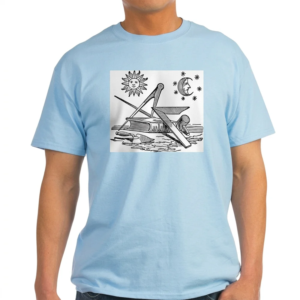 CafePress Masonic Light T-Shirt – Square & Compass Symbol Lightweight Tee - Custom Lodge or Name