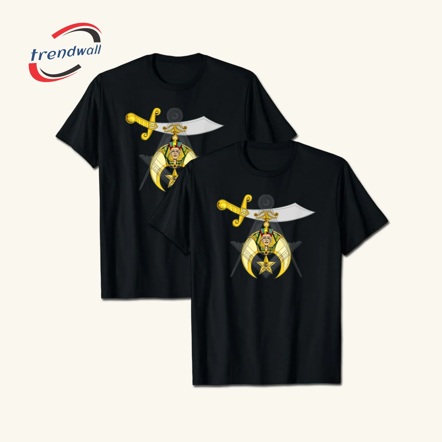 Masonic Shriner Overlay Lodge T-Shirt – Square and Compass Print – Custom Lodge or Name