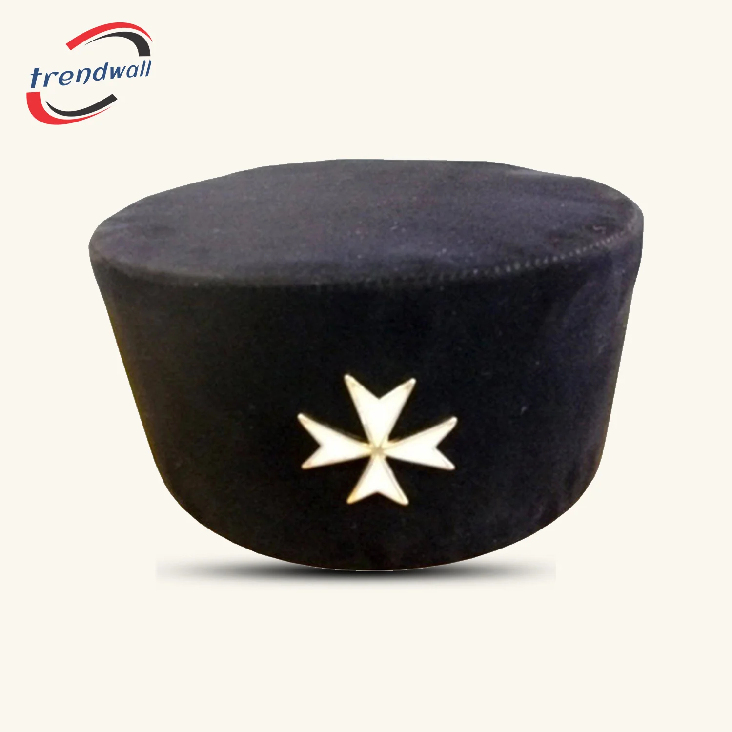 Order of Malta Commandery Crown Cap - Black with Silver Badge
