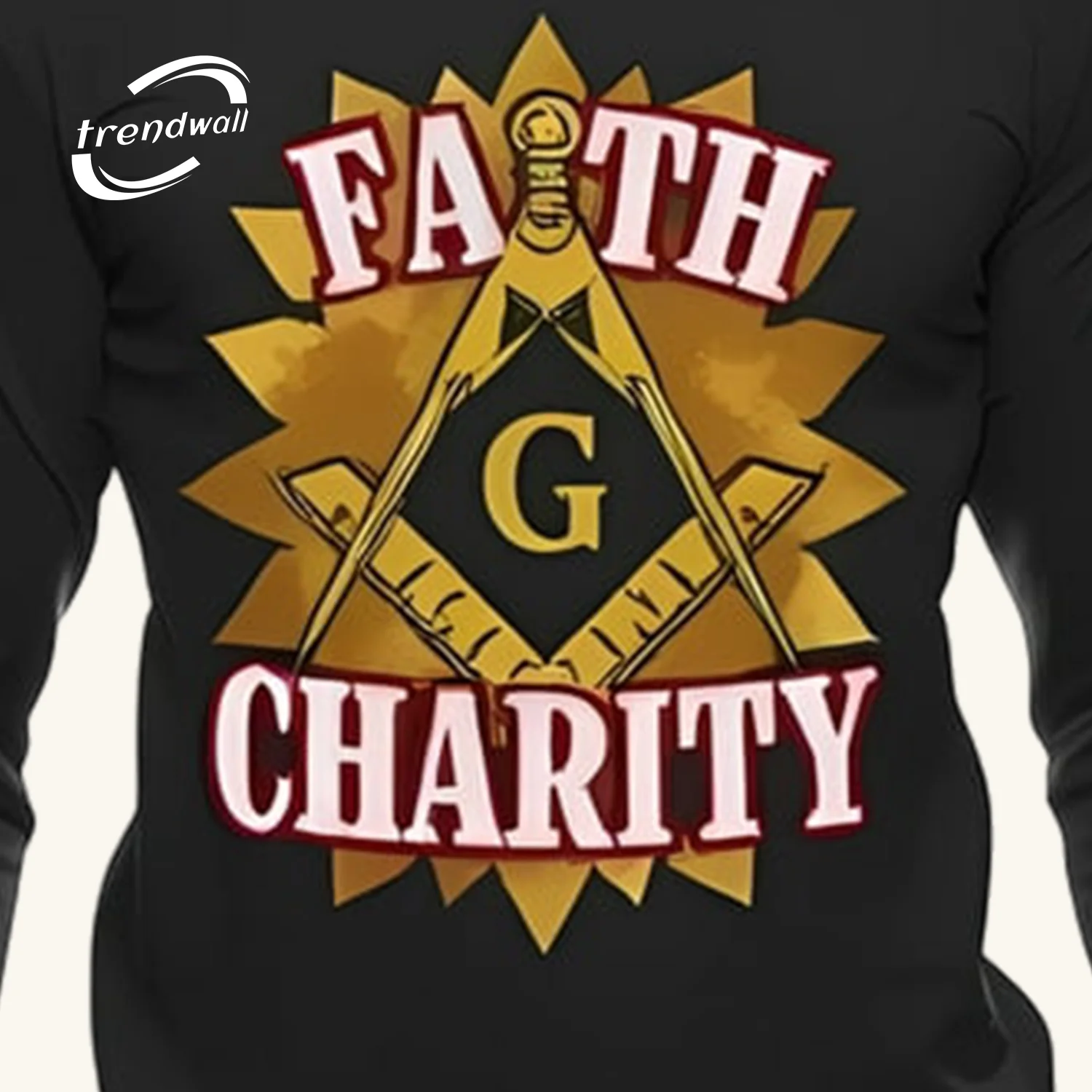 Masonic Custom Faith & Charity Long Sleeve T-Shirt 