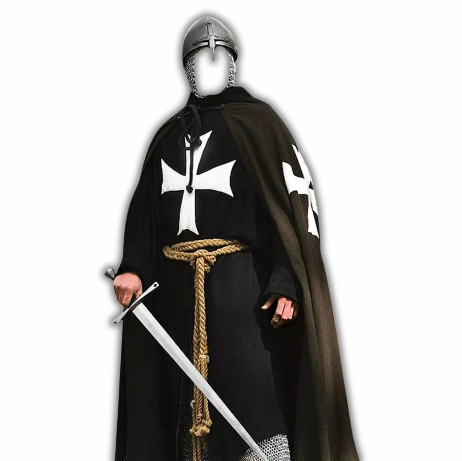 Knight Templar Medieval Tunic & Cloak