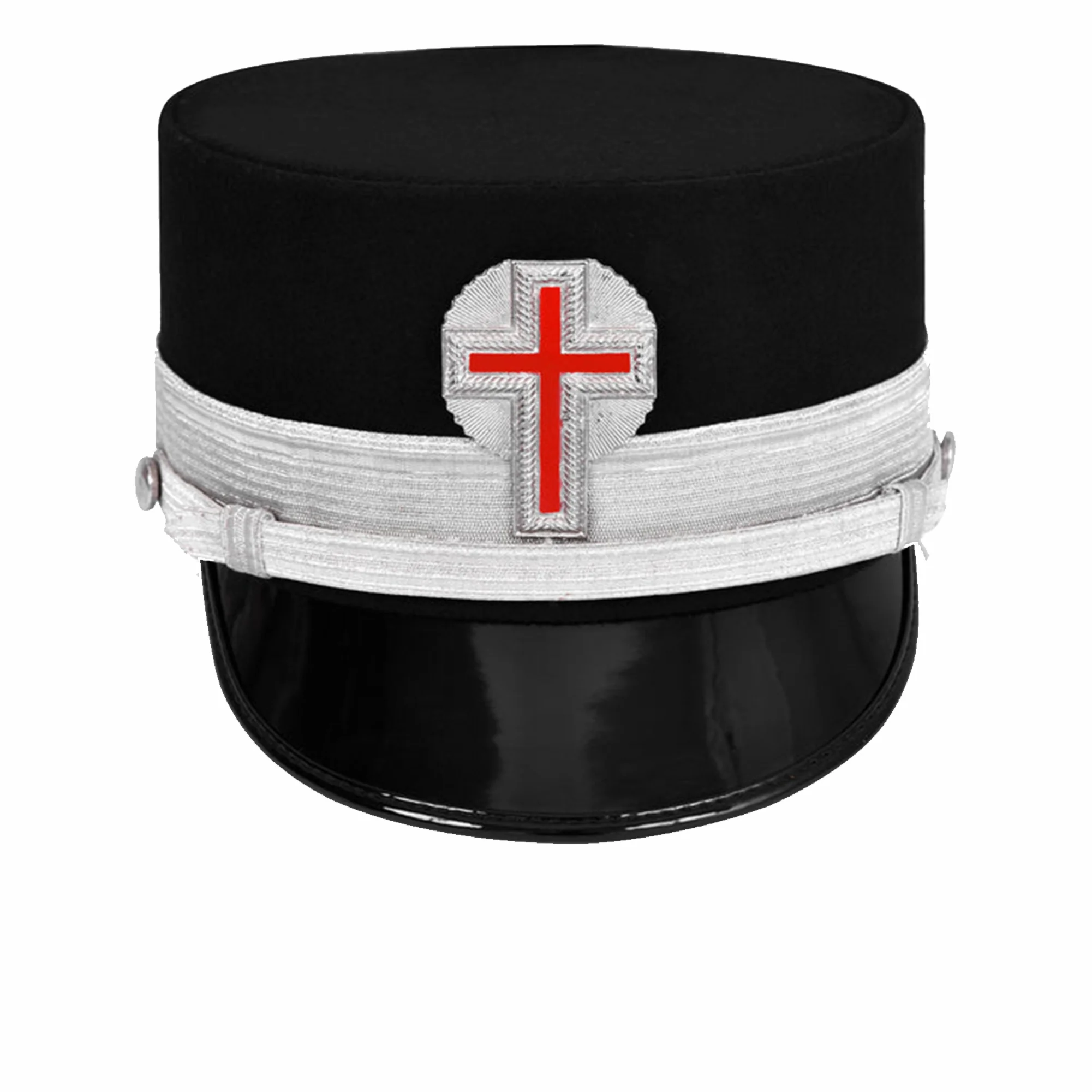 SIR KNIGHT Knights Templar Commandery Fatigue Cap with Silver Vinework
