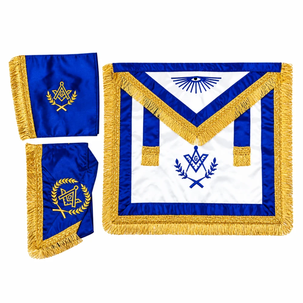 Master Mason Blue Lodge Regalia Set - Royal Blue & Gold Satin