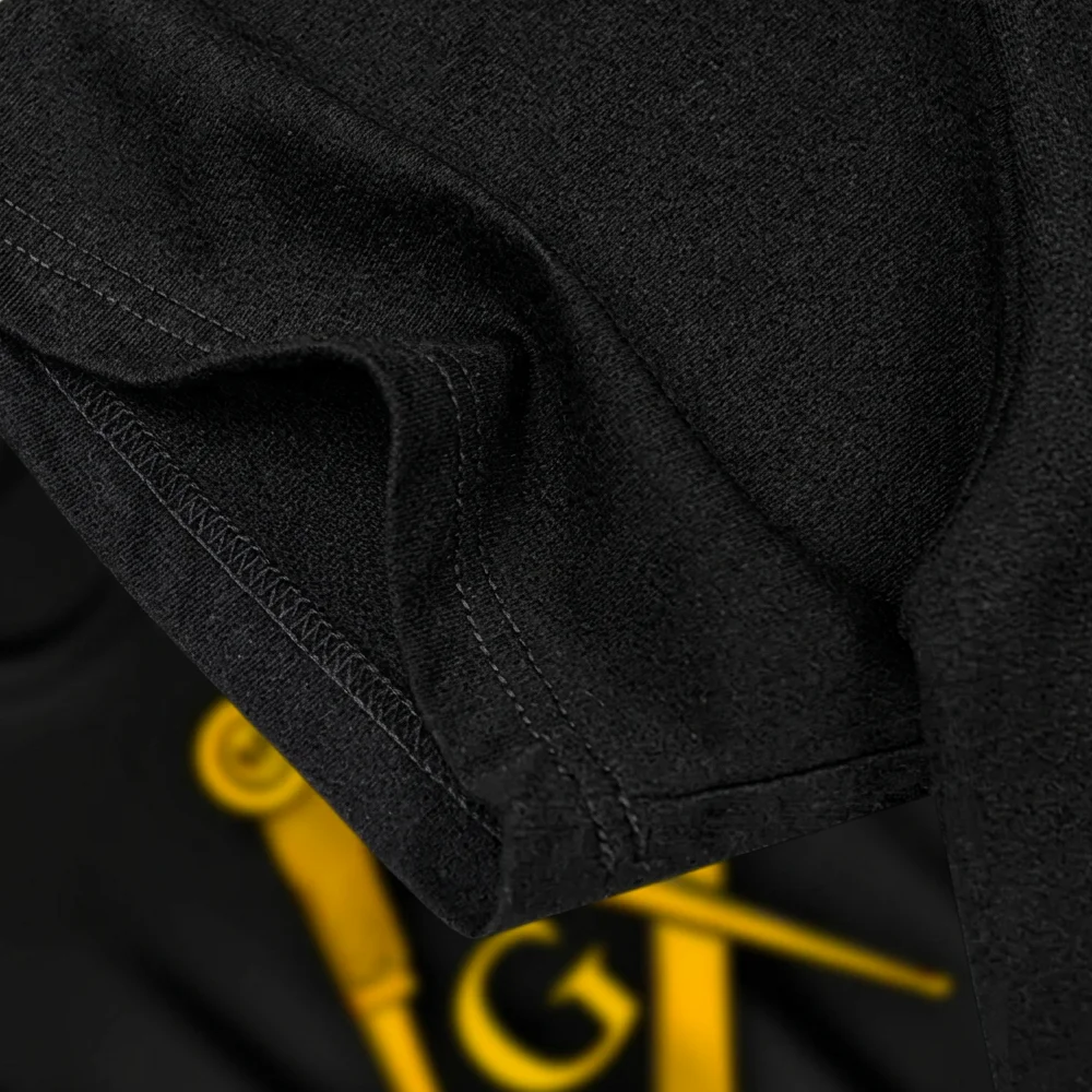 Masonic gift T-Shirt with gold Square and Compass artwork for Freemasons and Masonic enthusiasts.