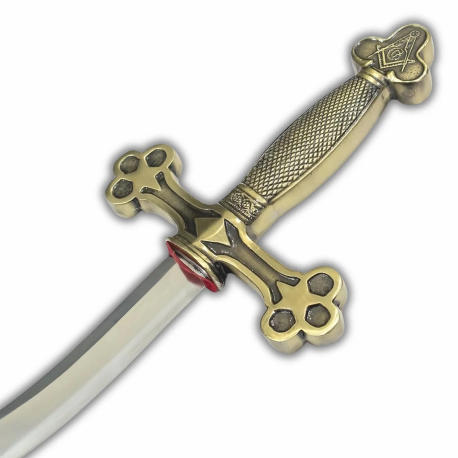 Master Mason Blue Lodge Sword - Square Compass with G and Golden Hilt