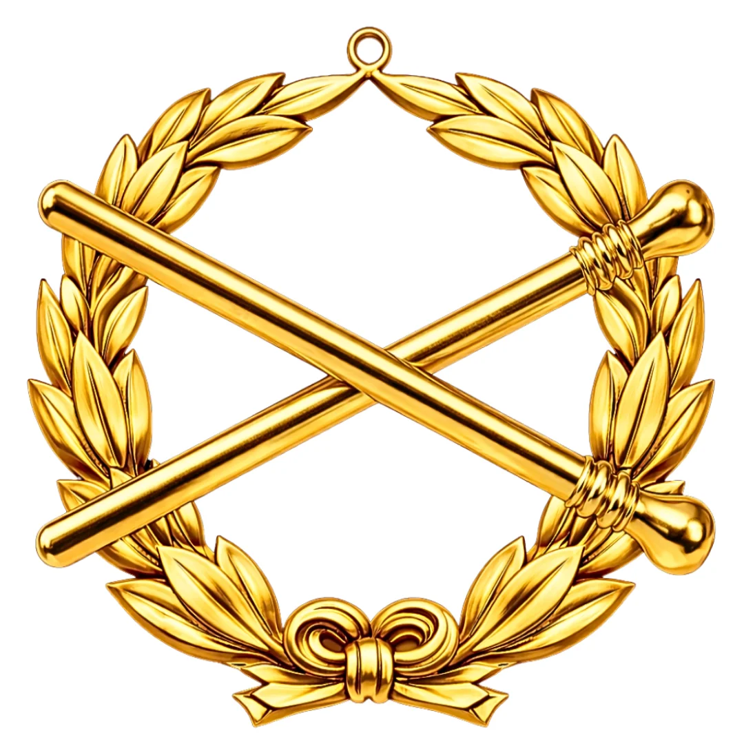 Grand Marshal Blue Lodge Officer Collar Jewel - Gold Metal