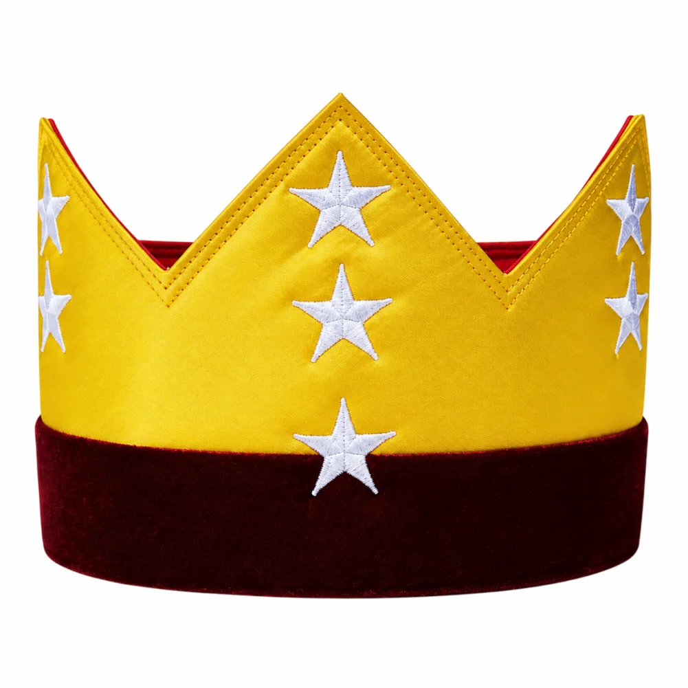 Masonic HOJ Satin Crown – H of J Red Velvet & Gold Satin + White Stars