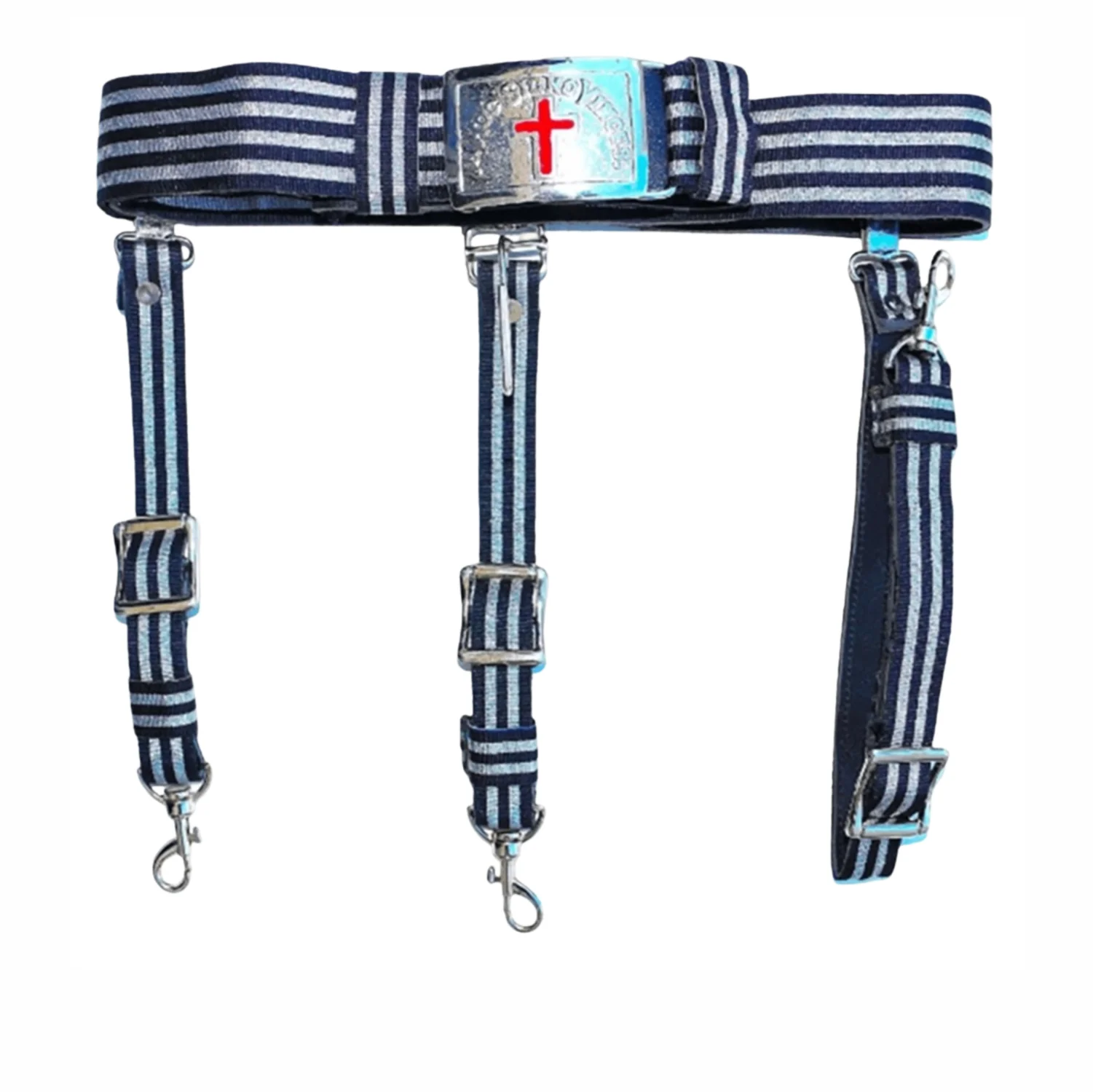 Sir Knight Templar Commandery Regalia Belt – Black & Silver Finish