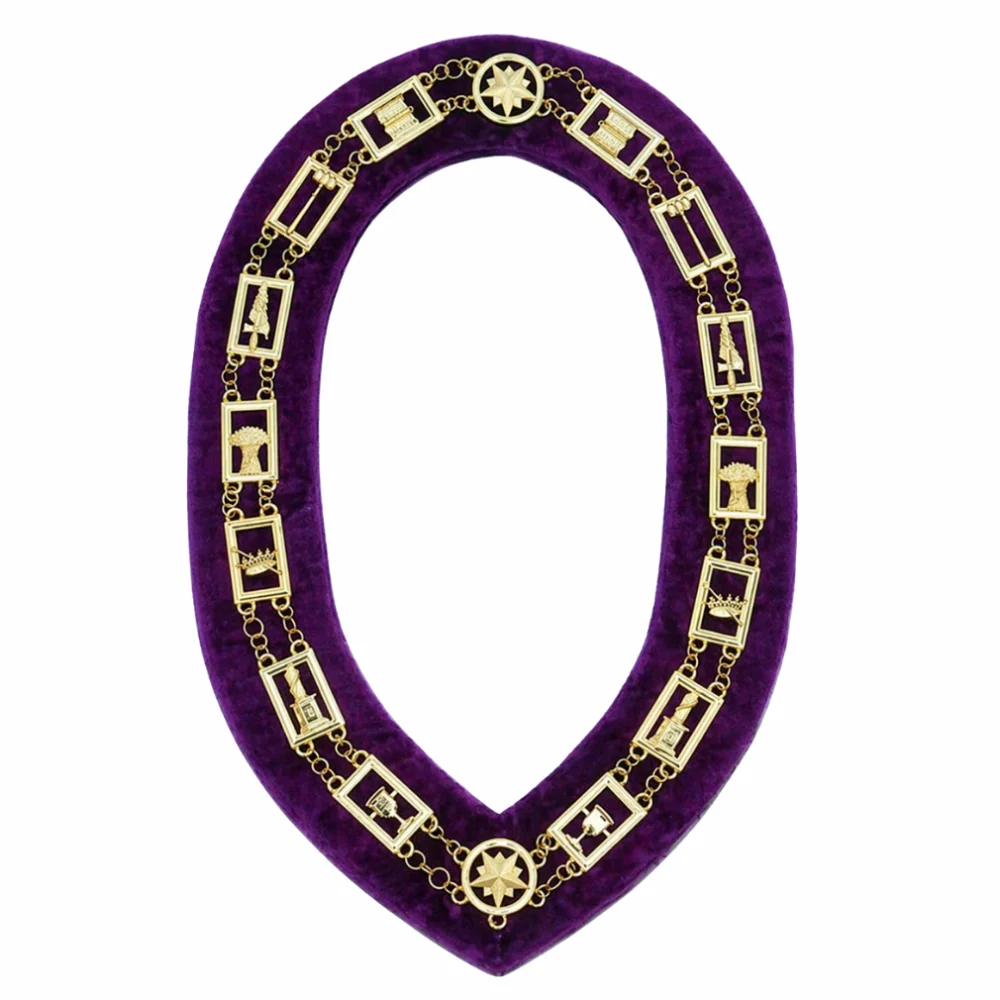 OES Chain Collar – Gold Plated on Purple Velvet