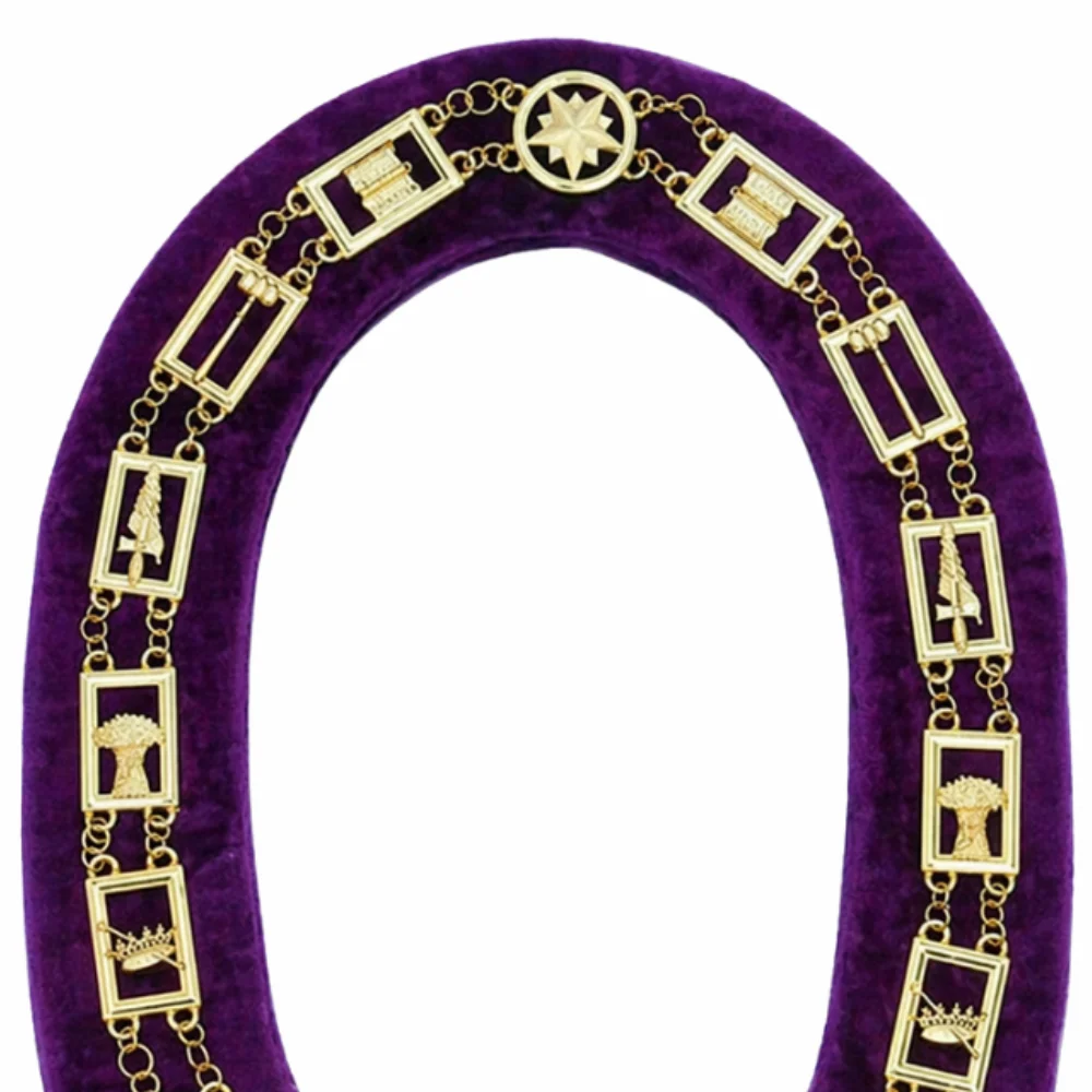 OES Chain Collar – Gold Plated on Purple Velvet