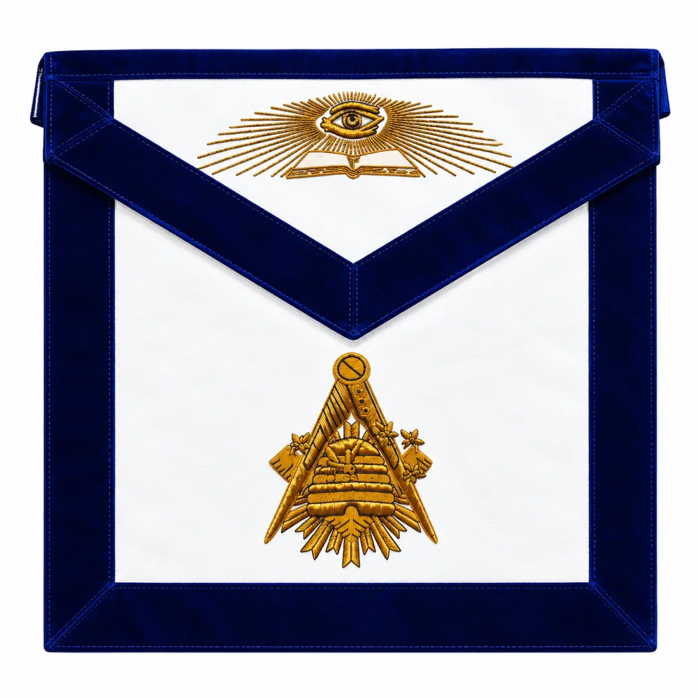 Master Mason Blue Lodge Apron - Hand Embroidery