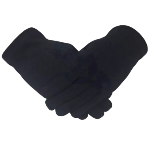 Masonic Gloves - Black Cotton