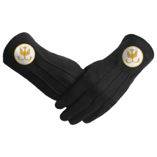 The Order Of The Golden Circle PHA Gloves - Black Cotton + Gold Emblem