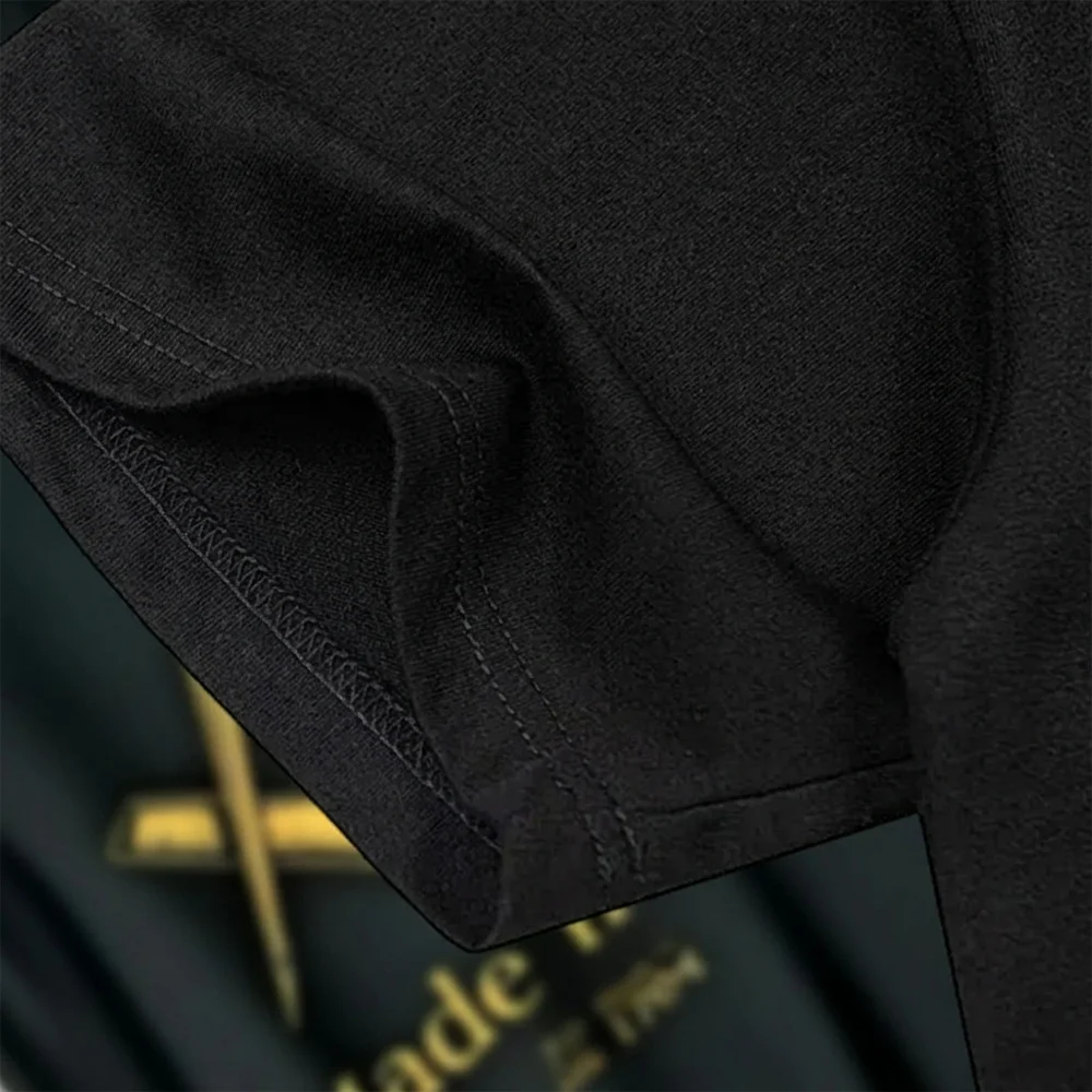 Black Masonic lodge shirt with gold Square and Compasses print for Freemason meetings and gatherings.