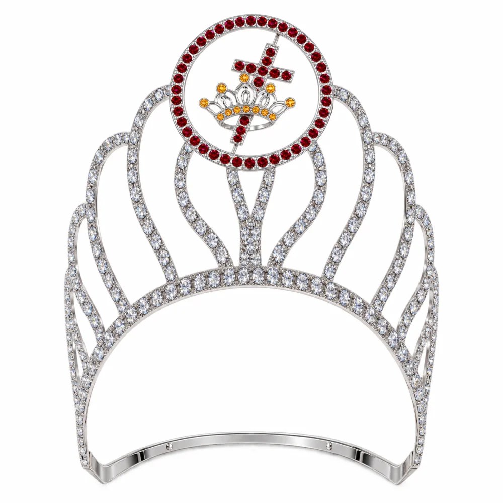Lady knights templar Crown Silver Tone Beautiful Style Crown