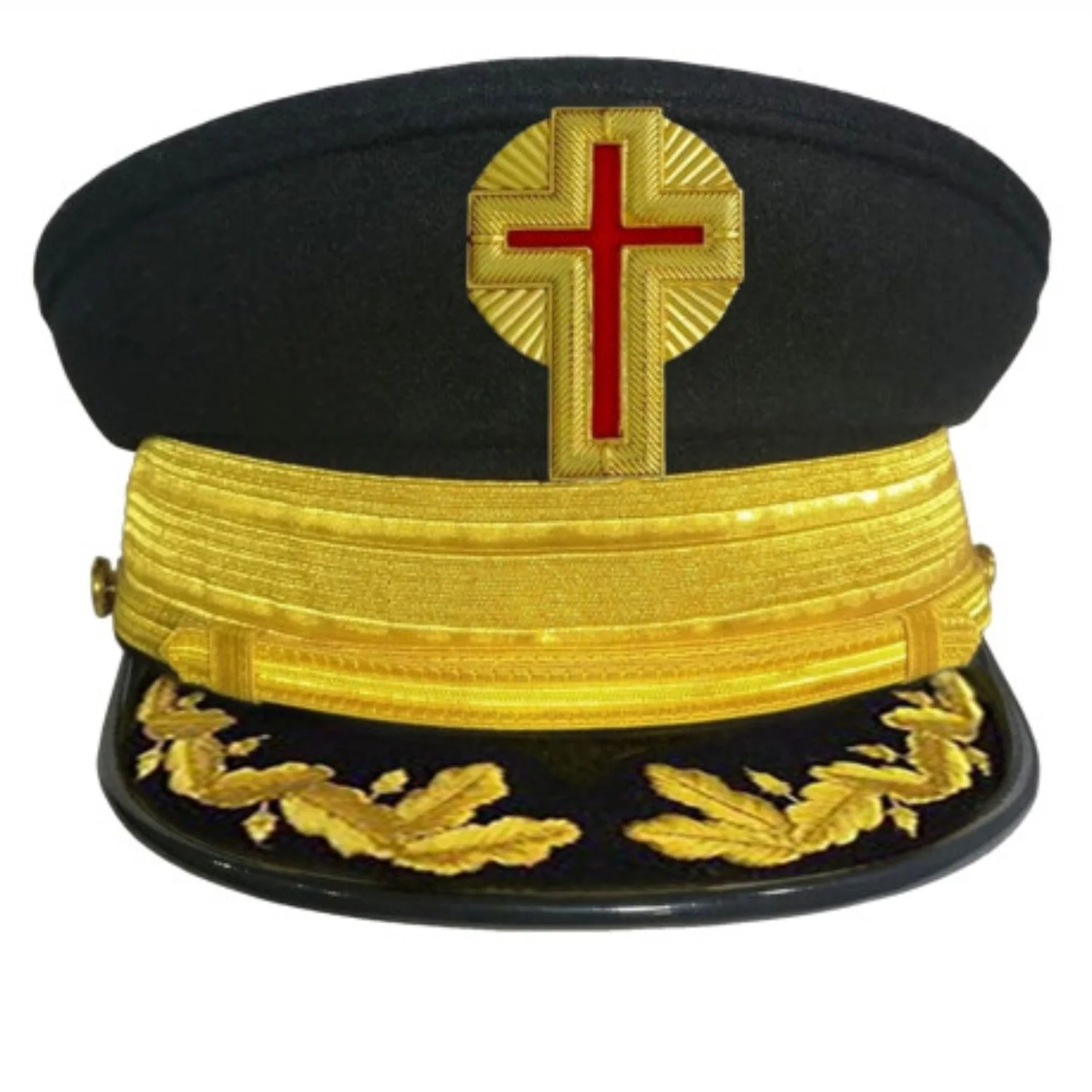 Past Commander Knights Templar Commandery Fatigue Cap, Red Cross with Rays