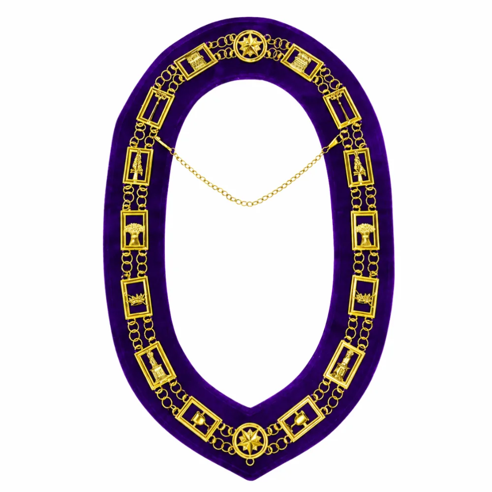 Masonic OES Regalia Chain Collar – Purple Base Velvet