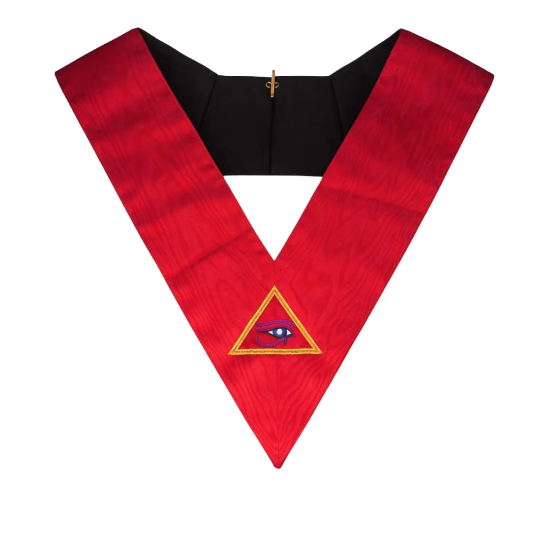 90th Degree Memphis Misraim French Regulation Collar - Hand Embroidery