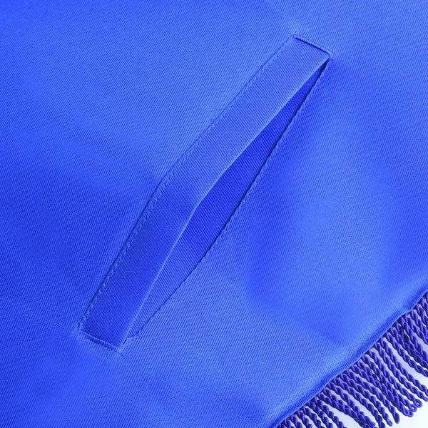 Past Master Blue Lodge Apron - Royal Blue with Wreath & White Tassels
