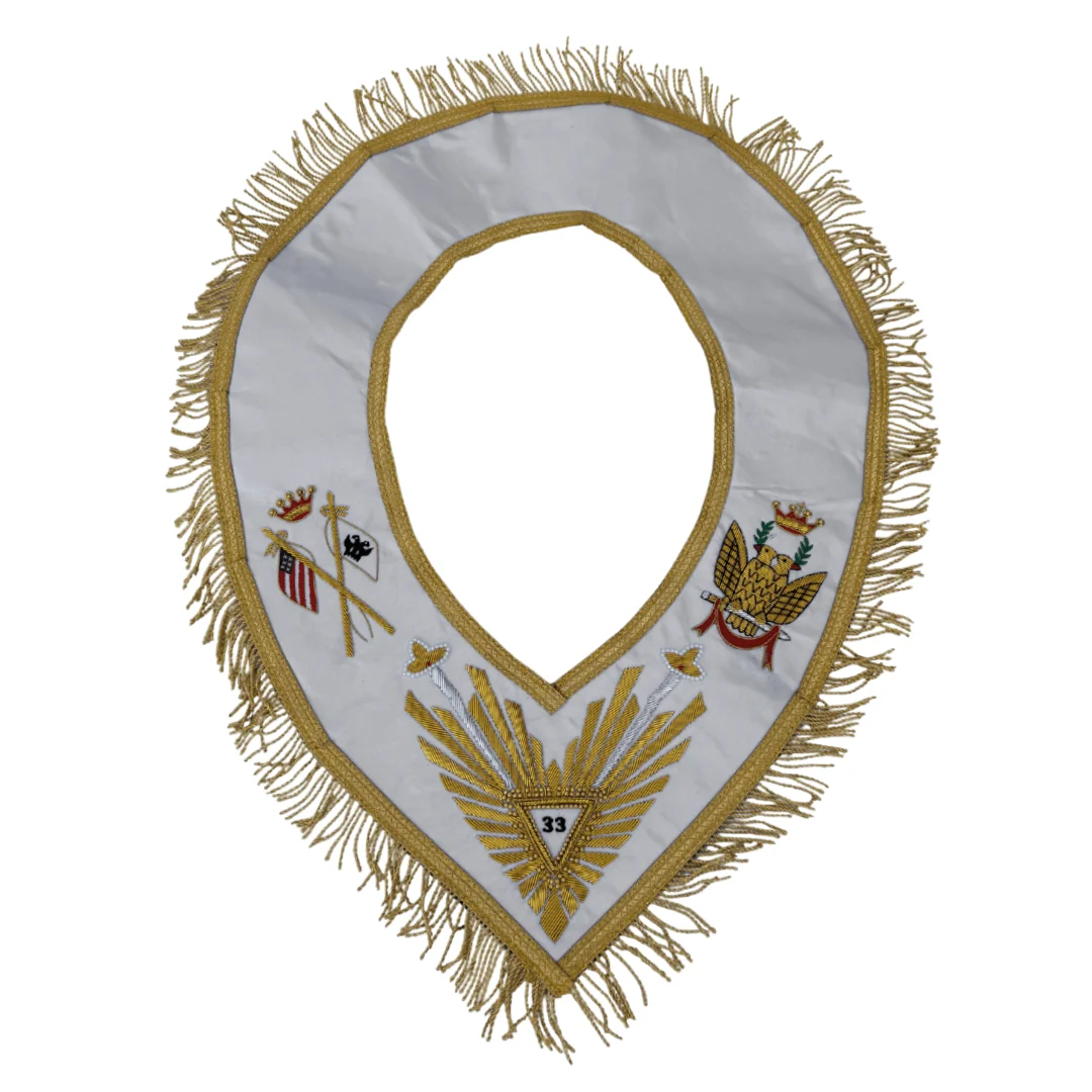 33rd Degree Scottish Rite Up Wings Masonic Collar with Purple Velvet Lining