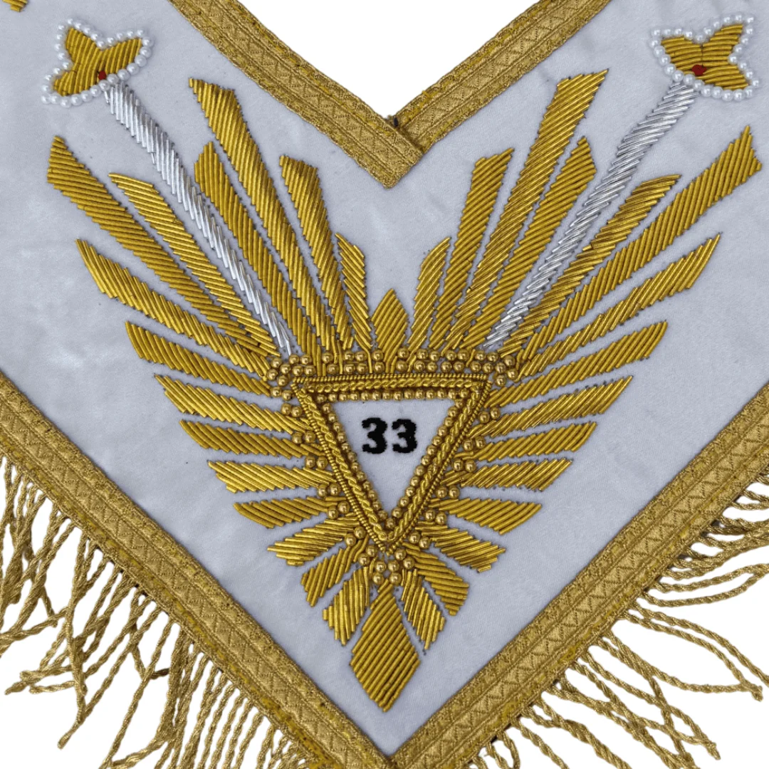 33rd Degree Scottish Rite Up Wings Masonic Collar with Purple Velvet Lining