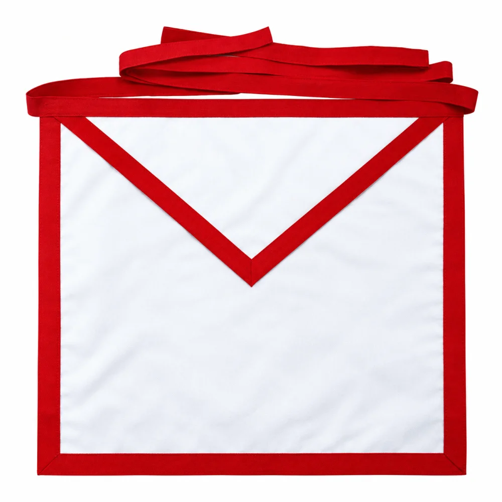 Member Royal Arch Chapter Apron - White with Thin Green Ribbon