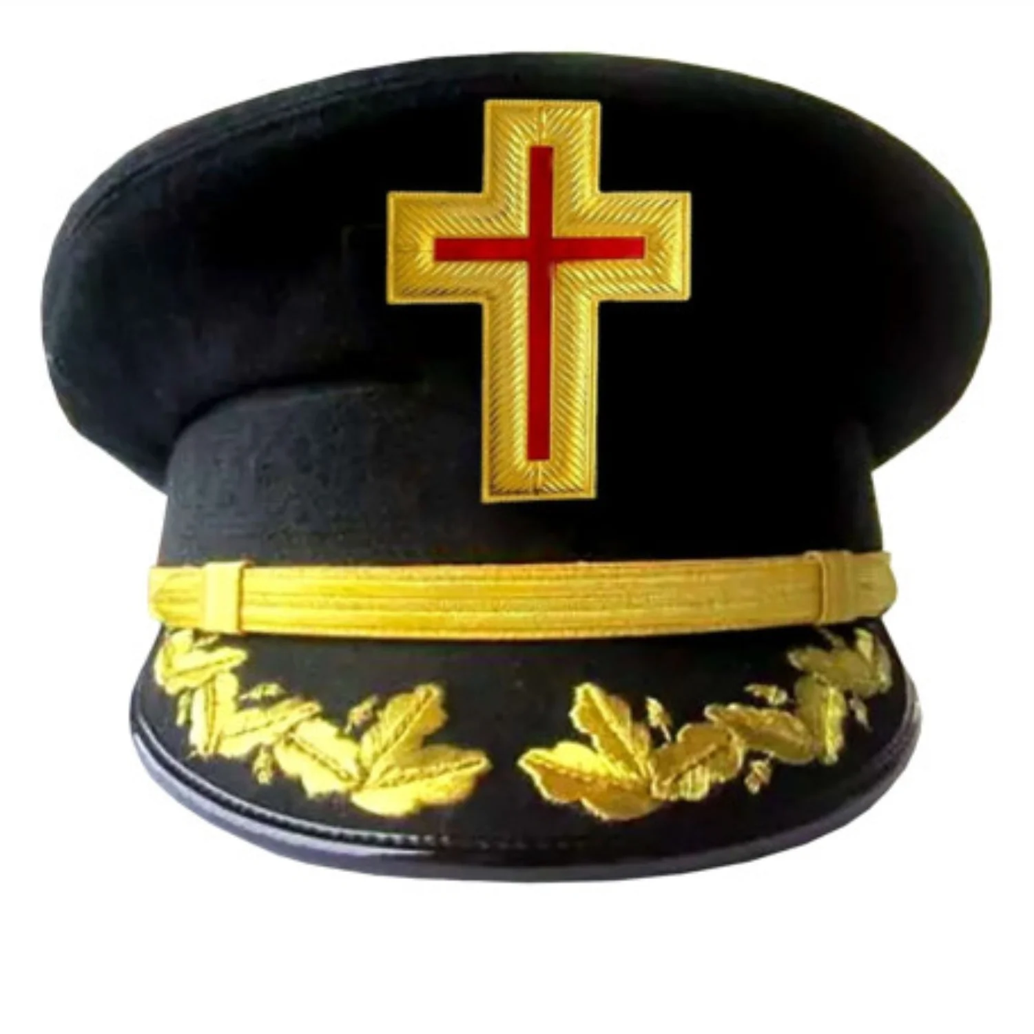 Past Commander Knights Templar Commandery Fatigue Cap, Red Cross with Rays