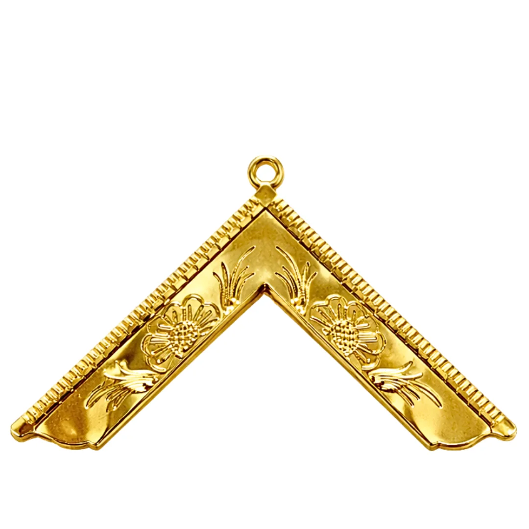 Worshipful Master Blue Lodge Officer Collar Jewel - Gold Metal