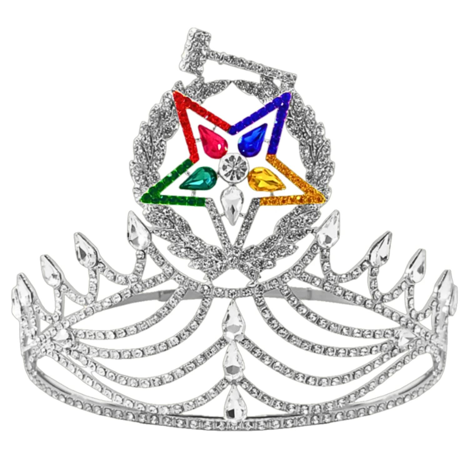 Order of Eastern Star Grand Worthy Matron Crown – Silver Tone Adjustable Fit with Crown Case