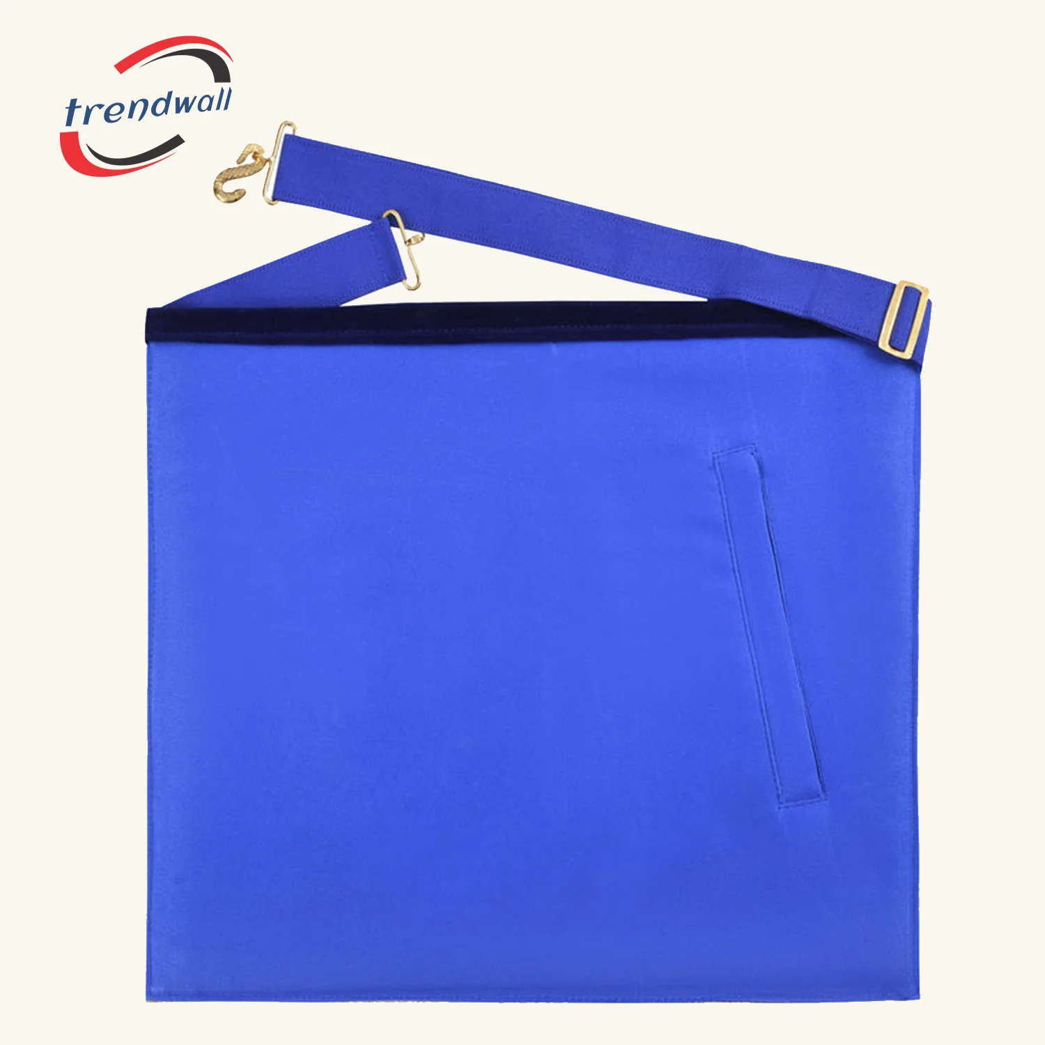 Grand Master Blue Lodge Apron -Royal Blue Velvet With Gold Metal Badge