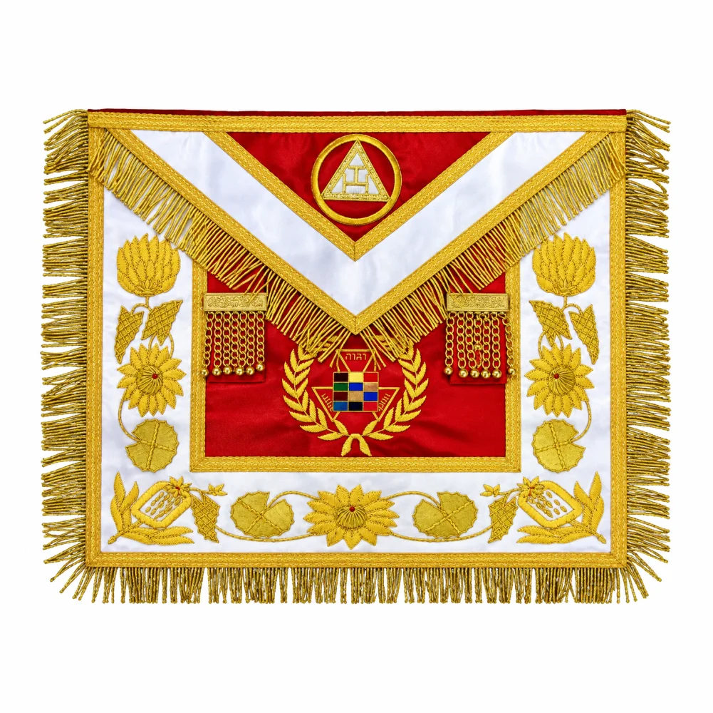 Grand High Priest Royal Arch Chapter Apron - White with Gold Fringe